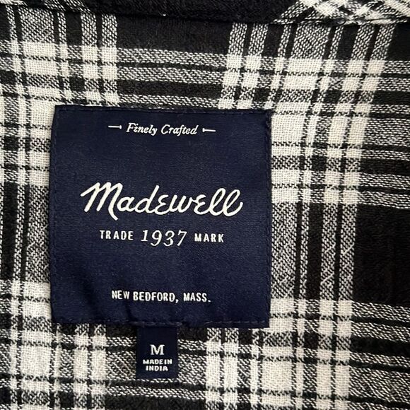 Madewell Open Front Plaid Overshirt M - Picture 2 of 5